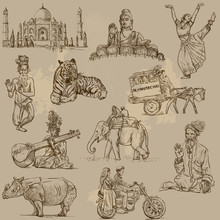 Indian Collection - Hand Drawings Into Vector Set