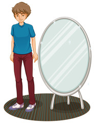 Poster - A handsome boy beside a mirror