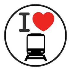 Aufkleber - J'aime le train