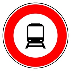Aufkleber - Train dans un panneau rond 