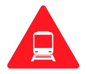 Aufkleber - Train dans un panneau danger