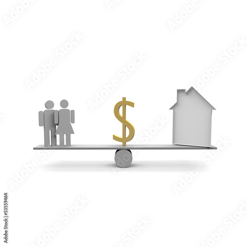 Paar Haus Miete Kaufen Kredit Buy This Stock Illustration