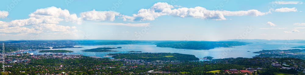 Obraz na płótnie Oslo panorama aereo w salonie