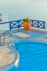 Greece Santorini island in Cyclades, traditional detail sights o