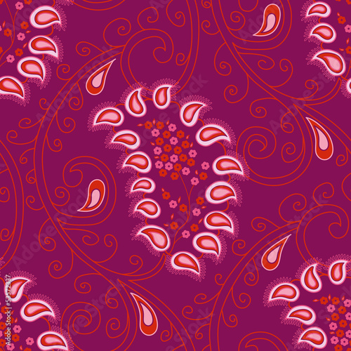 Obraz na płótnie canvas czteroczęściowy "tetraptyk" Paisley bez szwu