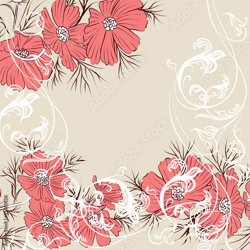 Obraz w ramie Floral vector background