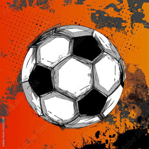 Nowoczesny obraz na płótnie Vector Grunge Color Full Soccer Ball