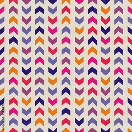 Obraz na płótnie canvas trzyczęściowy "tryptyk" Aztec chevron bezszwowe kolorowe wektor wzór, tło