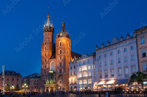 Board z aluminiowym obramowaniem Główny rynek w Krakowie z ul. 