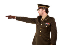 Military Personnel Pointing Away