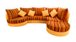 orange sofa isolated with clipping path