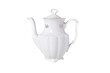 White porcelain teapot - white background