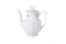 White Porcelain Teapot - White Background