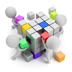 3d small people - concept of creating
