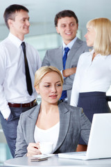 Wall Mural - Female networking