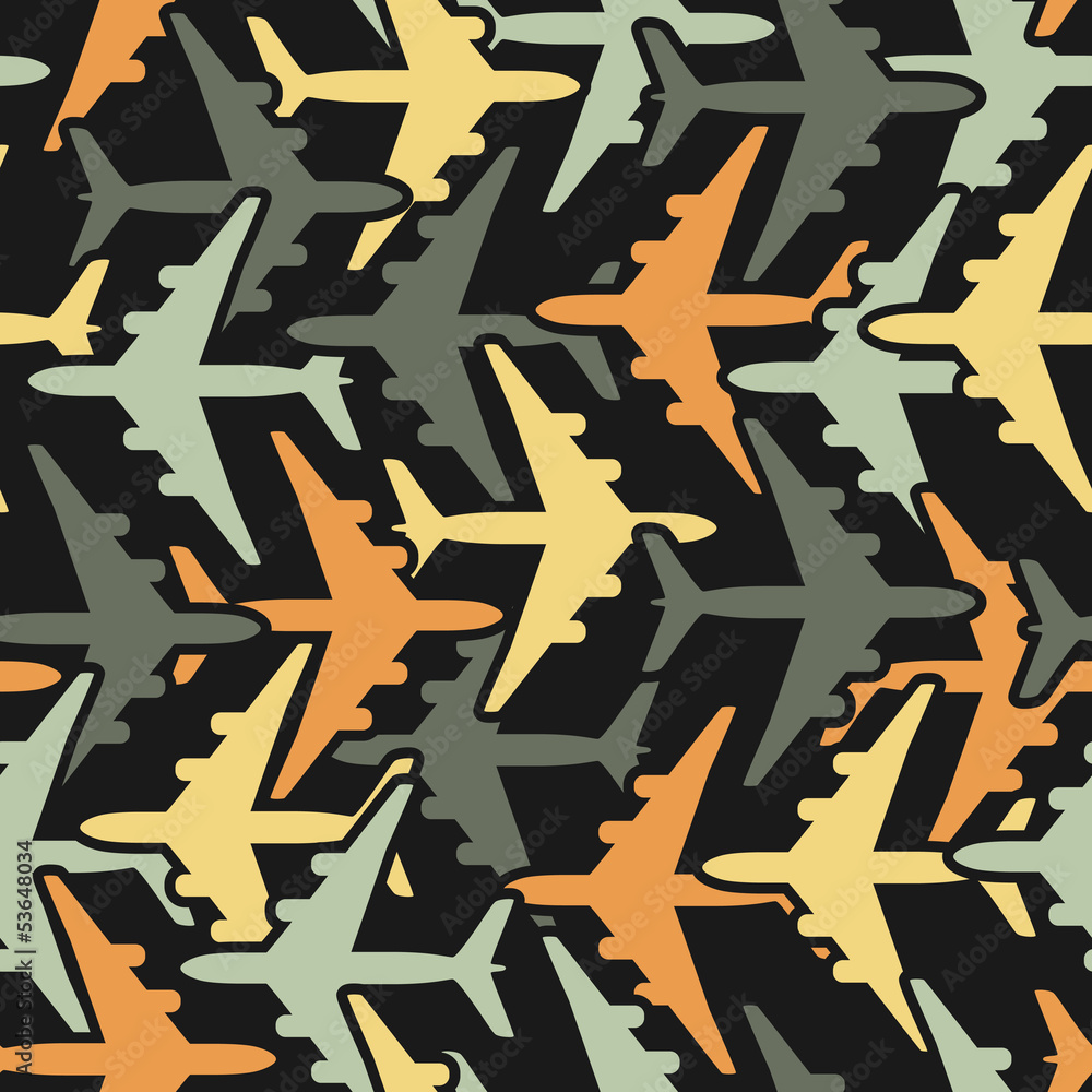 Plane Design Background Seamless background pattern with airplanes. Vector illustration. Stock ...