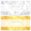 Gift certificate / Voucher / Coupon template. Gold, silver