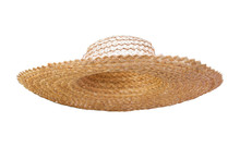 Straw Hat For Collages Isolated On White