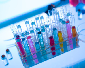 Wall Mural - medical tubes with colorful fluids