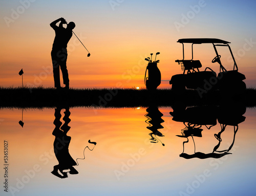 Fototapeta do kuchni Golf at sunset