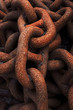 closeup of metallic and rusty chains