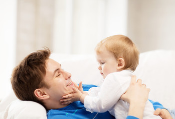 happy father with adorable baby