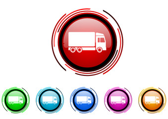 Fototapete - delivery vector glossy web icon set