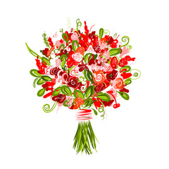 Wall Mural - Floral bouquet for your design