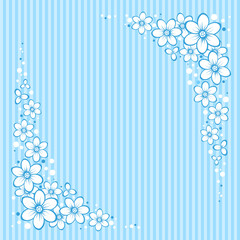 Aufkleber - Striped Greeting Card with Flowers