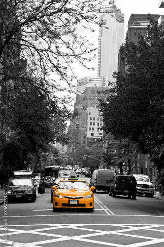 Board z aluminiowym obramowaniem Taksówki na ulicach Soho, Nowy Jork, USA