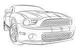 Modern muscle car drawing