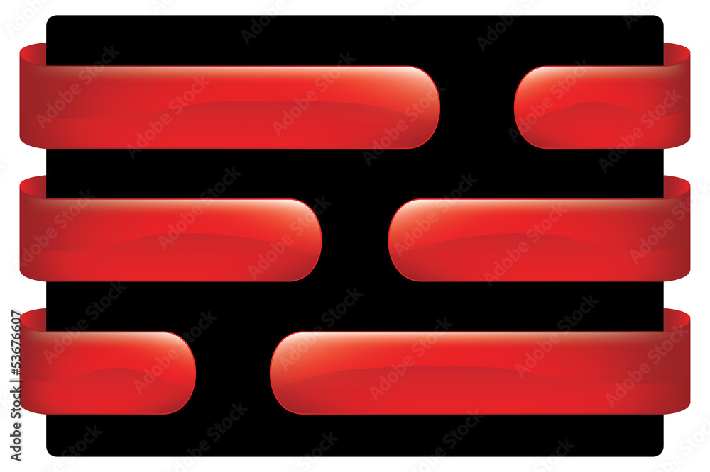 Red Buttons (set kit wall chart blank template banner series) Stock ...