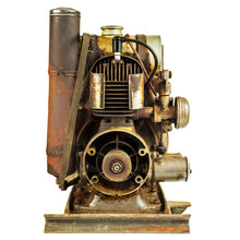 Old Rusty Motor Engine Isolated On White