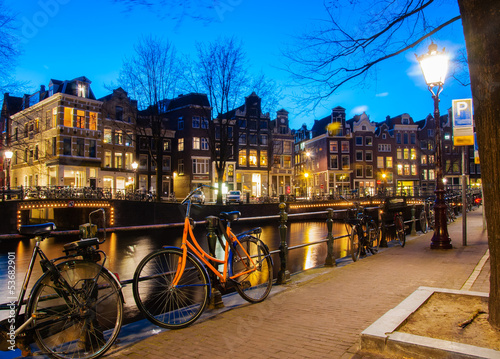 Obraz na płótnie canvas czteroczęściowy "tetraptyk" Amsterdam