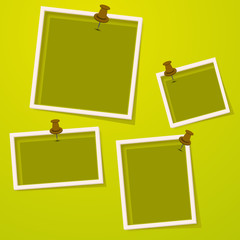 Poster - Set of photo frames on green background.