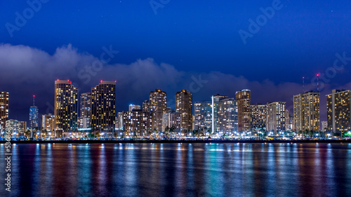 Tapeta ścienna Panoramę centrum honolulu, oahu, hawaje