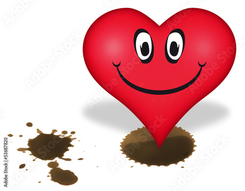 Grosses Lachendes Herz Am Rechten Fleck Stock Foto Adobe Stock