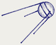 Soviet satellite. Doodle style