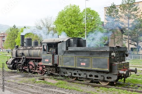 Nowoczesny obraz na płótnie steam locomotive (126.014), Resavica, Serbia
