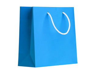 Blue shopping bag.