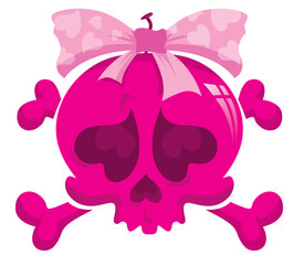 emo girl skull vector