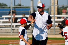 Little League Baseball Boy With Coach