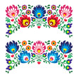 Polish floral folk embroidery patterns for card