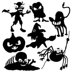 Canvas Print - Halloween silhouettes.