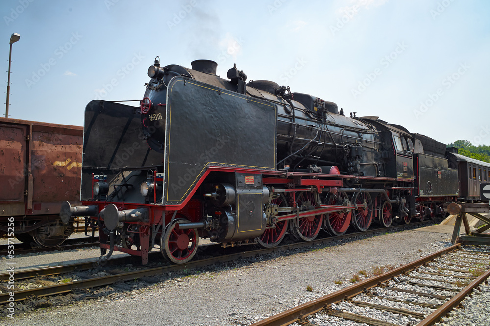 Historical German steam train 06-018 - obrazy, fototapety, plakaty 