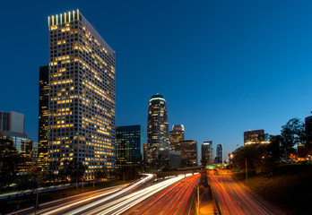 Fototapete - Los angeles freeway city