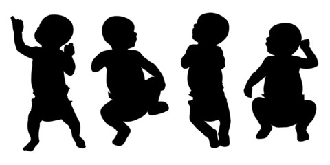 newborn baby silhouettes set 1