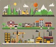 city and building info graphic elements