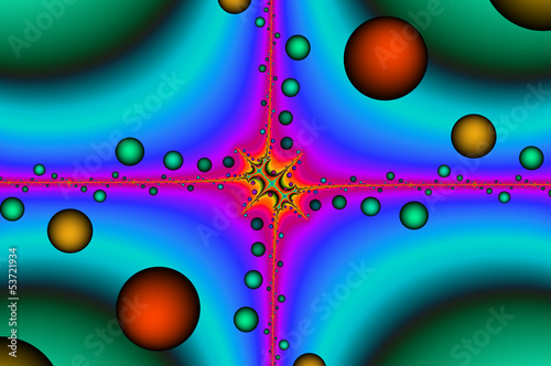 Tapeta ścienna Fractal - separacja atomów.