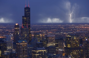 Wall Mural - Skyline Chicago Storm